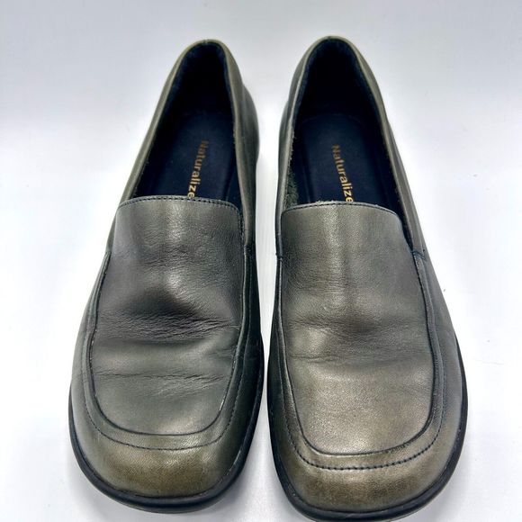 NATURALIZER Slip-On Leather Loafers-Comfort Walking Flats-Olive Green-Wo… - Picture 2 of 8